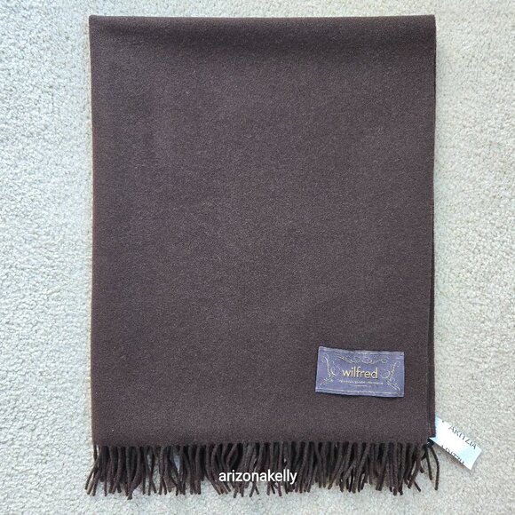 NWT Wilfred Wool Scarf Rich Mocha Brown Aritzia - Picture 1 of 16